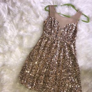 Sequined beige dress